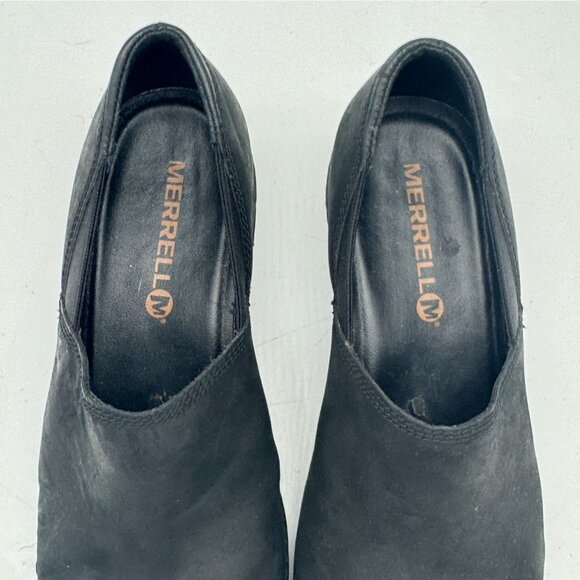 Merrell Womens Emma Clogs Shoes Size 8.5 Black Leather Comfort Slip-On Classic - Picture 5 of 13